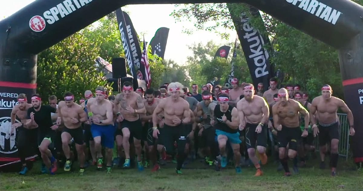 Spartan racers at start of race